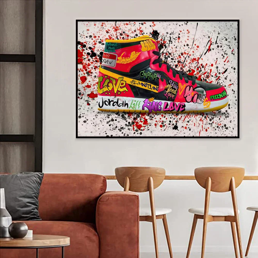 Classic Fashion Trend Sneakers Wall Art Street Graffiti HD Canvas Painting Posters Prints Home Bedroom Living Room Decoration