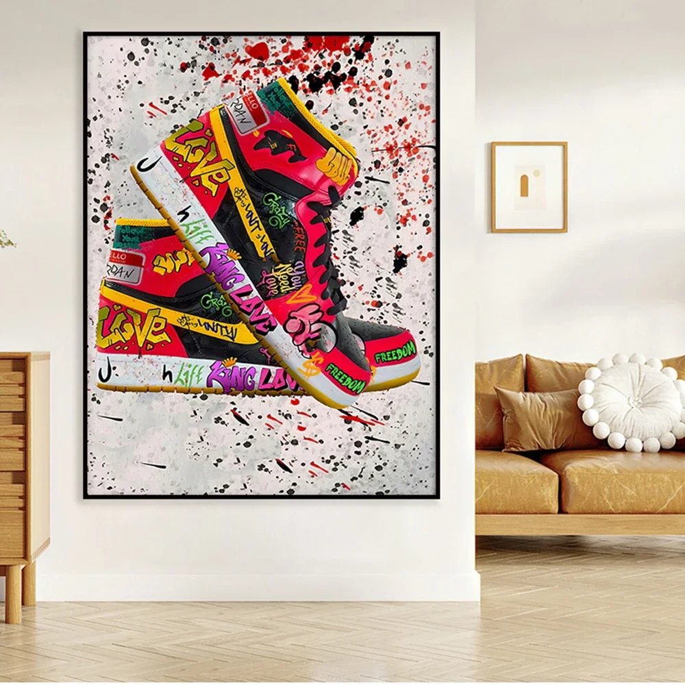 Classic Fashion Trend Sneakers Wall Art Street Graffiti HD Canvas Painting Posters Prints Home Bedroom Living Room Decoration