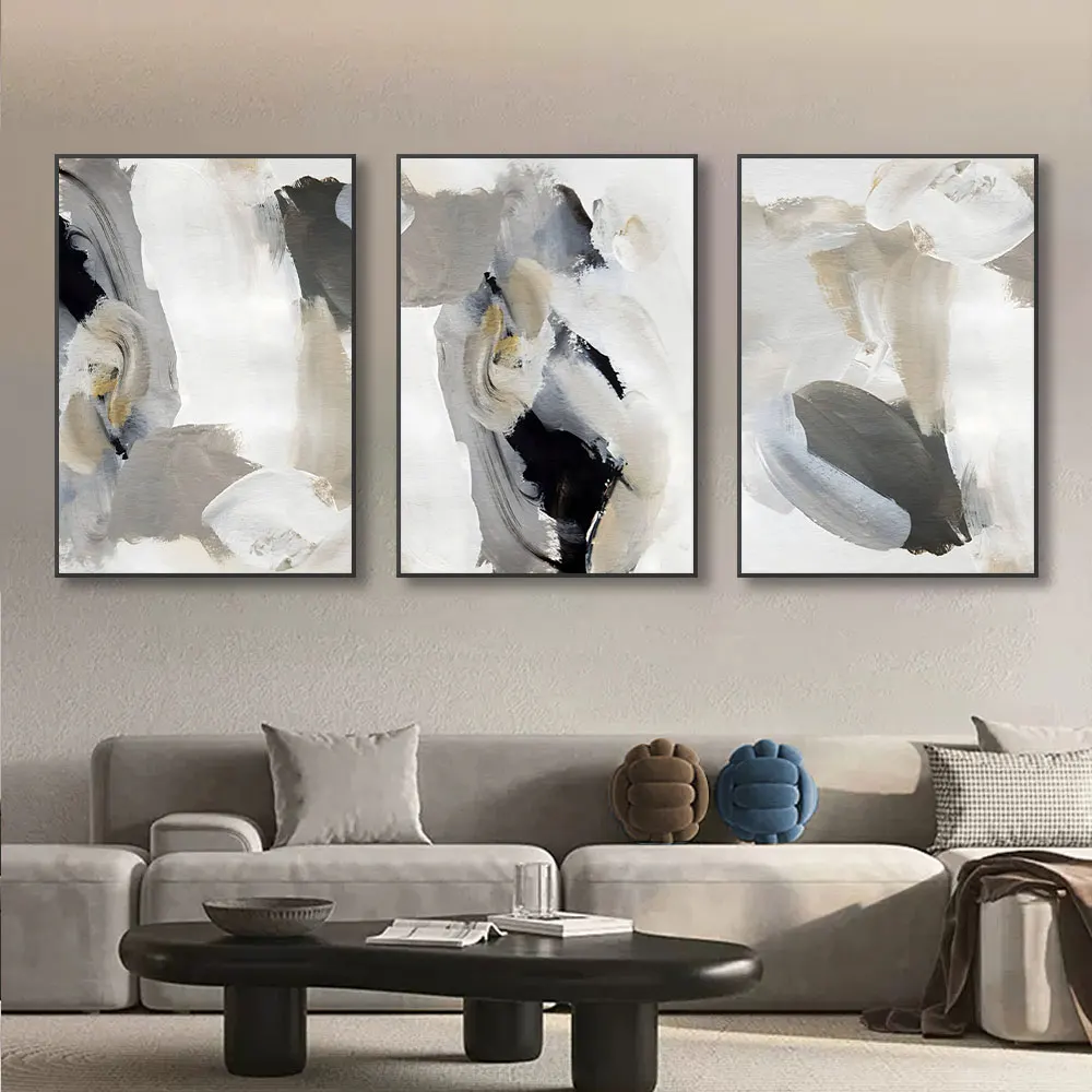 3pcs Abstract Brush Effect Modern Posters Wall Art Canvas Painting Prints Pictures Living Room Bedroom Interior Home Decoration