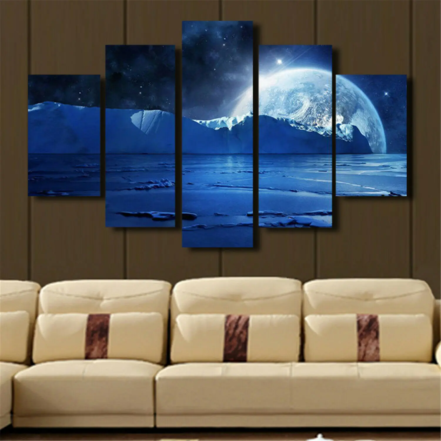 5 Panel Pictures HD Print Canvas Wall Art Poster Living Room Blue Planet Room Decor Paintings Home Decor No Framed 5 Pieces