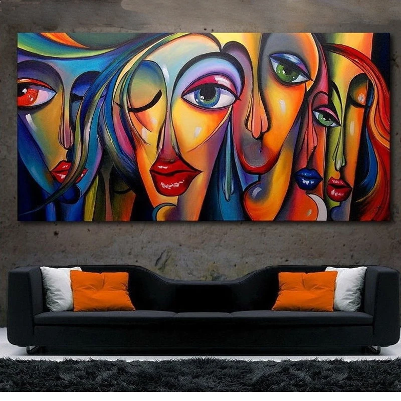 Modern Abstract Aesthetics Wall Art Color Texture Block Face HD Oil on Canvas Print Home Bedroom Living Room Decor Gift