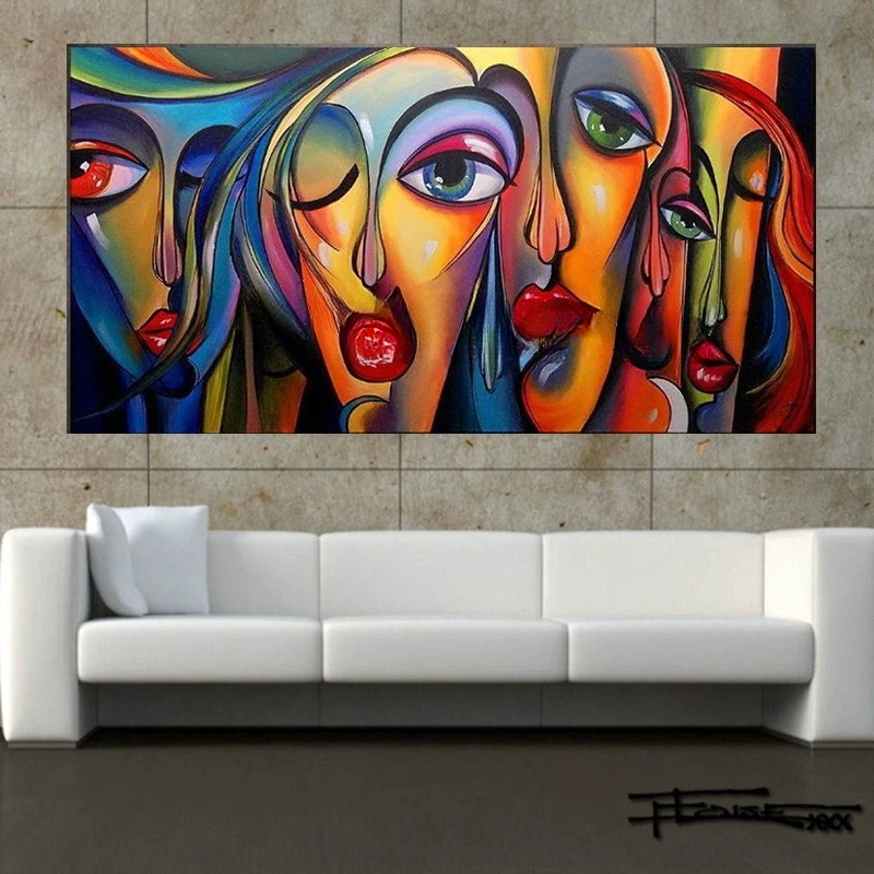 Modern Abstract Aesthetics Wall Art Color Texture Block Face HD Oil on Canvas Print Home Bedroom Living Room Decor Gift