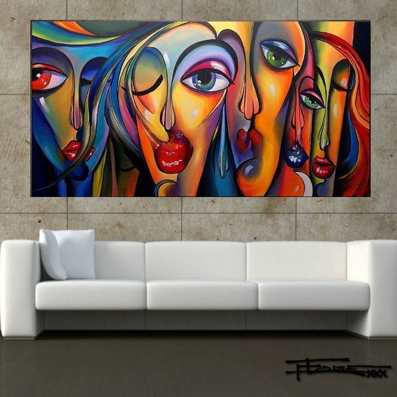 Modern Abstract Aesthetics Wall Art Color Texture Block Face HD Oil on Canvas Print Home Bedroom Living Room Decor Gift