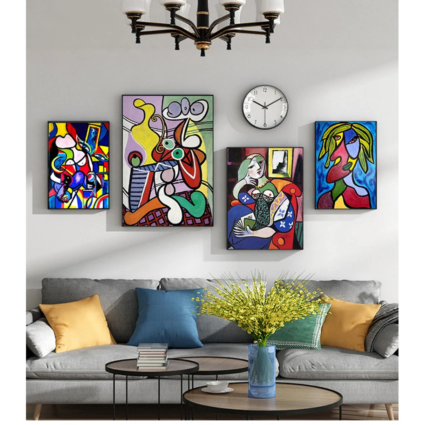 Living Room Home Decorative Bedroom Decor No Frame Picasso Women Abstract Canvas Art Print Painting Poster Wall Pictures