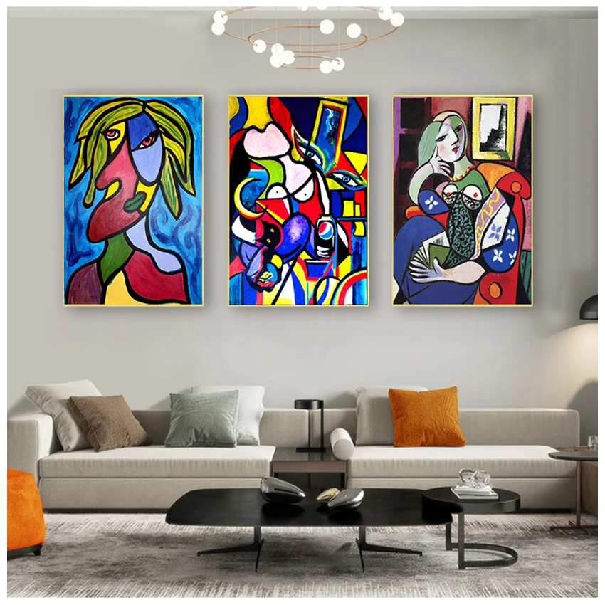 Living Room Home Decorative Bedroom Decor No Frame Picasso Women Abstract Canvas Art Print Painting Poster Wall Pictures