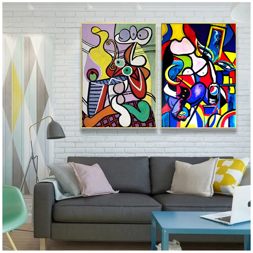 Living Room Home Decorative Bedroom Decor No Frame Picasso Women Abstract Canvas Art Print Painting Poster Wall Pictures