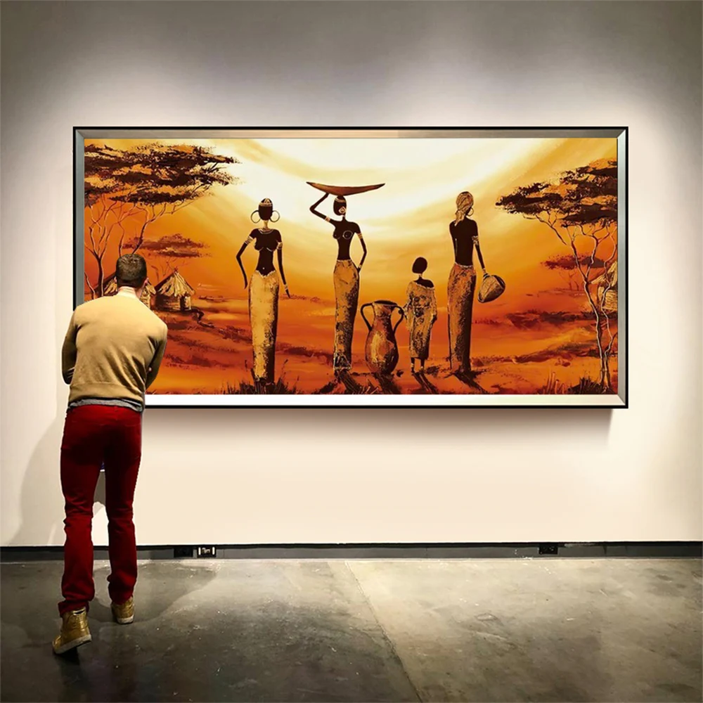 Large Size Abstract African Woman Canvas Painting Wall Art Picture Unique Posters Prints Wall for Living Room Home Decor Cuadros