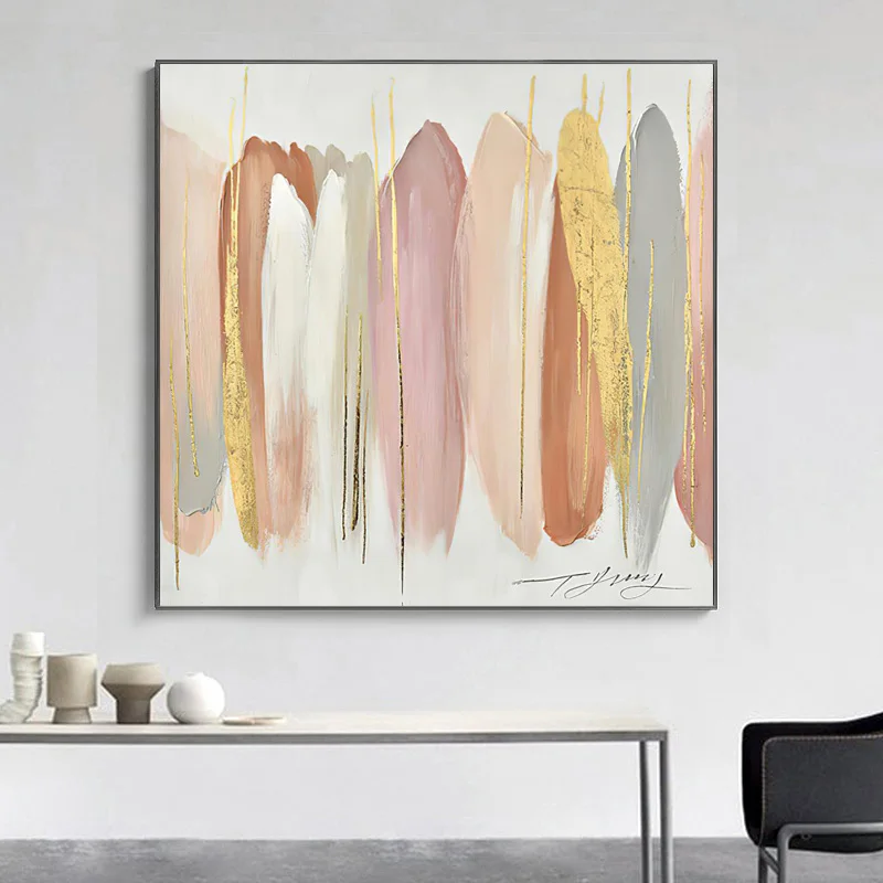 Abstract Gold Color Block Modern Posters and Prints Wall Art Nordic Canvas Painting Picture for Living Room Decoration No Frame