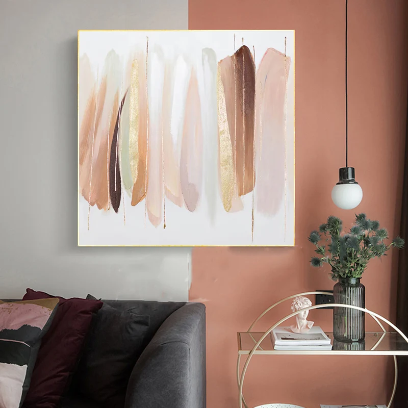 Abstract Gold Color Block Modern Posters and Prints Wall Art Nordic Canvas Painting Picture for Living Room Decoration No Frame