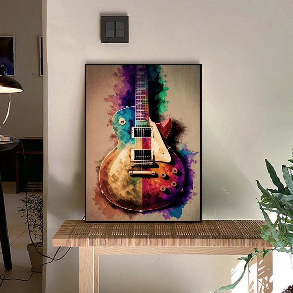 Diamond Painting Art Color Graffiti Instrument Guitar Abstract Paintings Mosaic Embroidery Pictures Music Hobby Home Decoration
