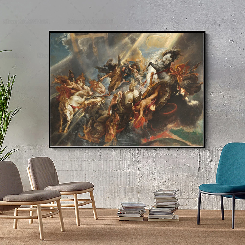 Peter Paul Rubens The Fall of Phaeton Canvas Painting Ancient Greek Myth Print Poster Wall Art Decor