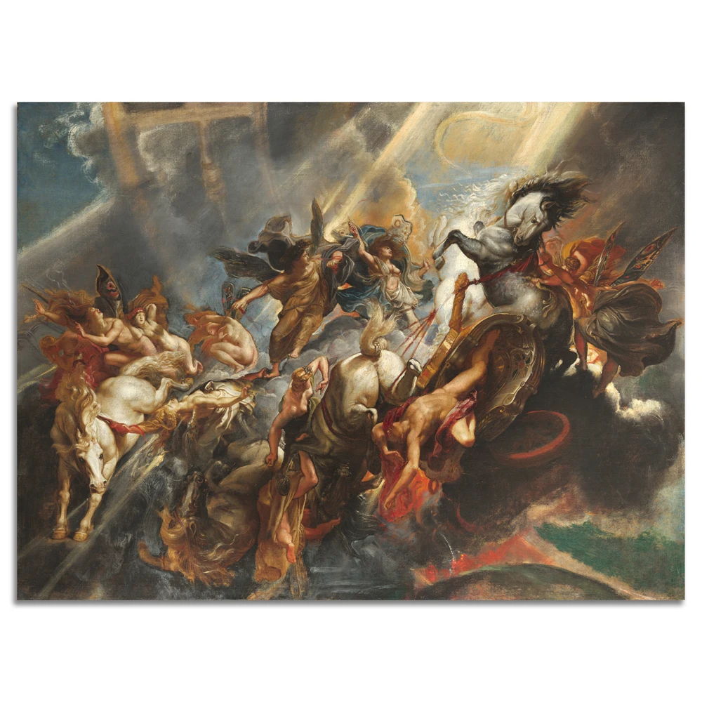Peter Paul Rubens The Fall of Phaeton Canvas Painting Ancient Greek Myth Print Poster Wall Art Decor
