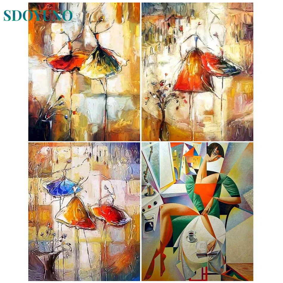 Painting By Numbers Abstract Figure Women Diy Crafts Acrylic Paint Home Decor Picture Of Coloring By Numbers Adult Kit