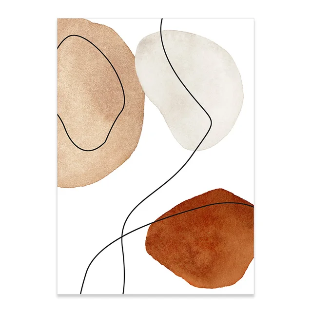 Abstract Geometric Rainbow Body Line Watercolor Poster Boho Canvas Painting Wall Art Print Picture Living Room Interior Decor