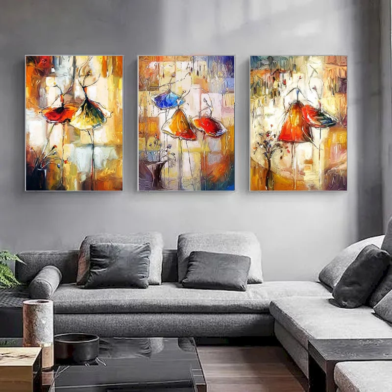 CHENISTORY 3pc Set Paint By Numbers Abstract Ballerina Oil Painting By Numbers On Canvas Frame Handpaint Number Paintings Figure