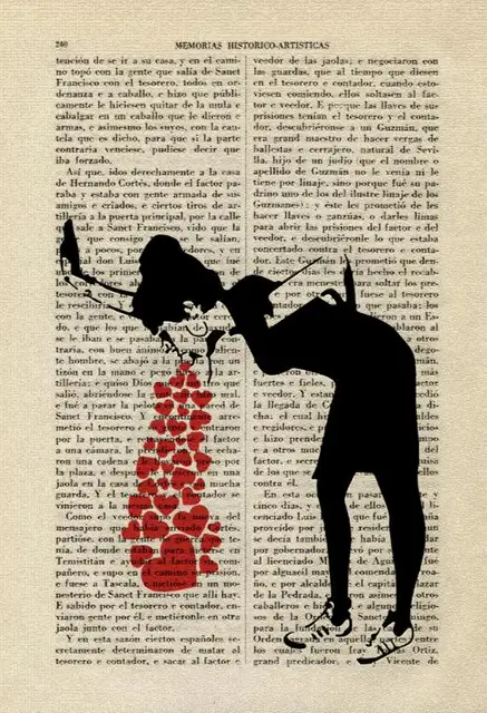 Lovesick Girl Art Love Sick Print Banksy Street Art Stencils Book Art Poster Room Print Gift Wall Decor Poster Dictionary Art