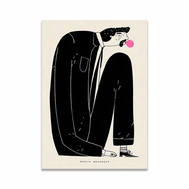 Modern Fashion Unique Design Black White Man Poster Canvas Print Painting Picture Wall Art Living Room Interior Home Decoration