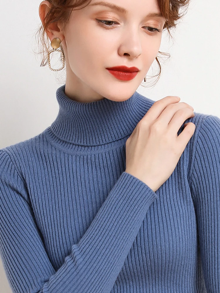 Heliar Women Fall Turtleneck Sweater Knitted Soft Pullovers Cashmere Jumpers Basic Soft Sweaters For Women 2023 Autumn Winter