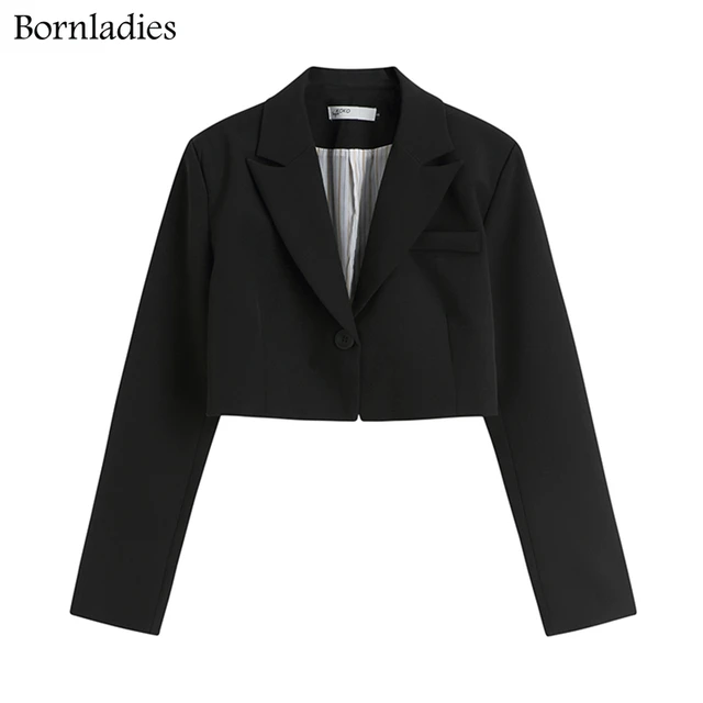 Bornladies Autumn Two Piece Sets Korean Fashion Blazer Suits Women Crop Coat and Pant Suits Long Sleeve Ensemble 2 Pieces Outfit