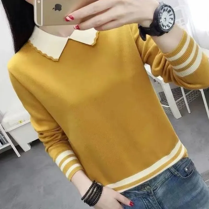 Autumn Spring Style Women Knitted Pullover Tops Lady Casual Zipper V-Neck Knitted Pullover Sweater DF4924