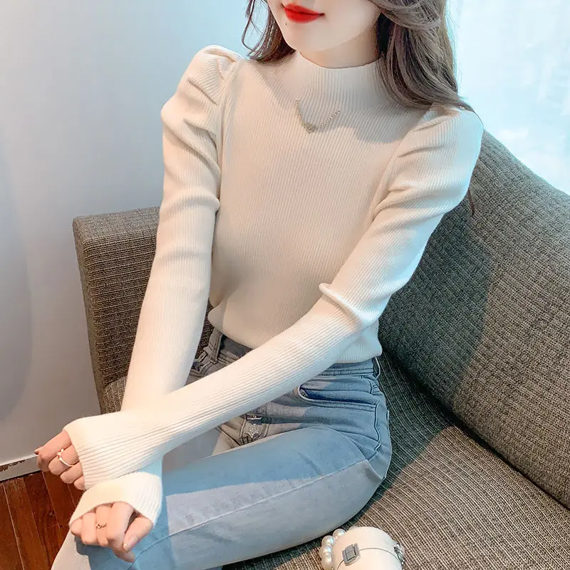 Autumn Winter Fashion Harajuku Sweater Women Elegant Casual All Match Pullovers Long Sleeve Knitting Tops Chic Female Clothes