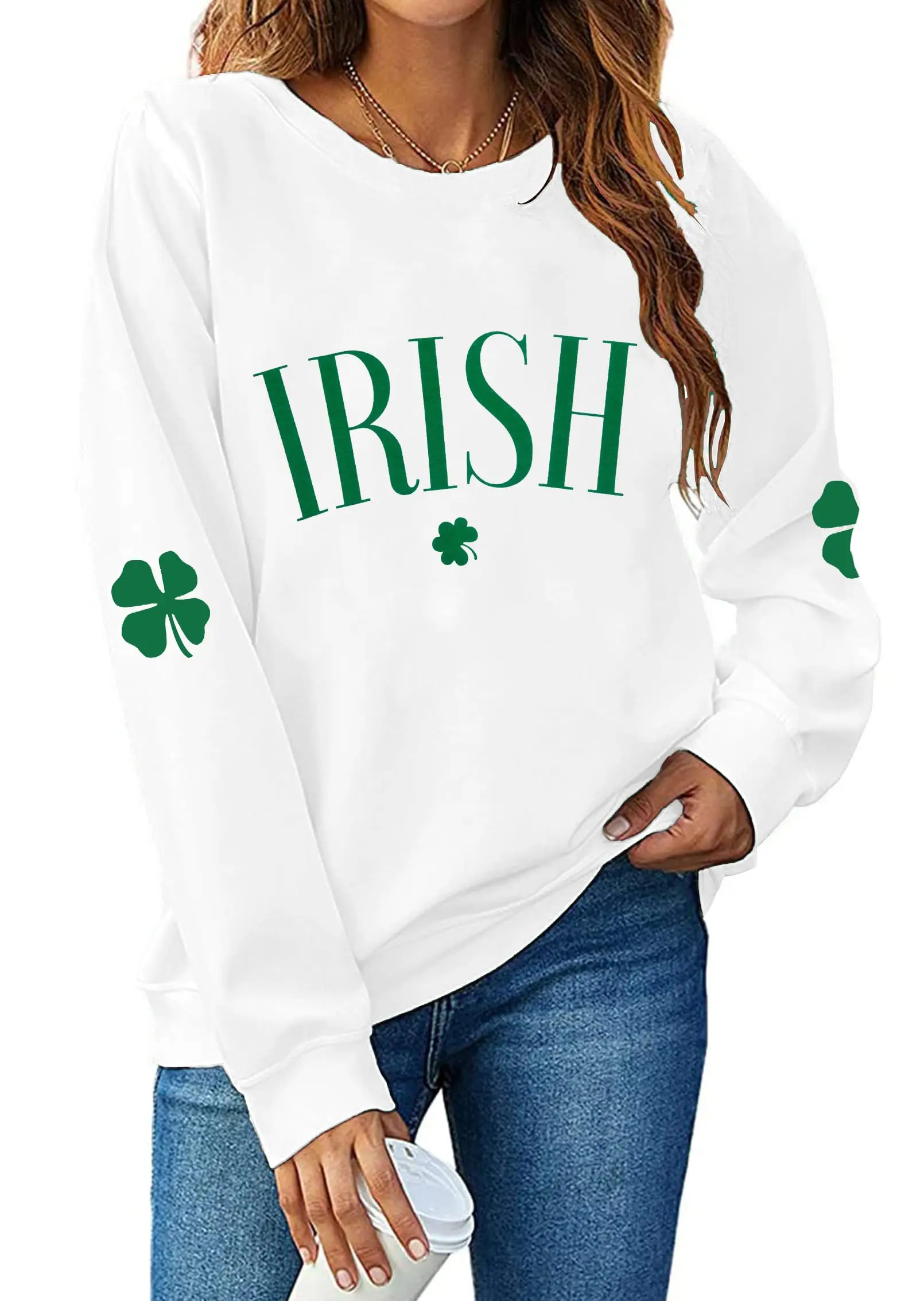 Women St Patricks Day Shirts Ladies St Paddys Boutique Long Sleeve Patrick'S Day Sweatshirt