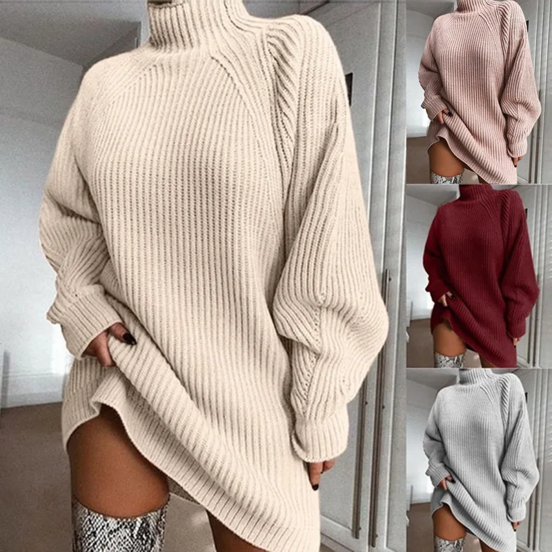 Pullovers Women Long Sweaters Winter Sweater Long Raglan Sleeve Half Turtleneck Sweaters Women Fashion MMY119212