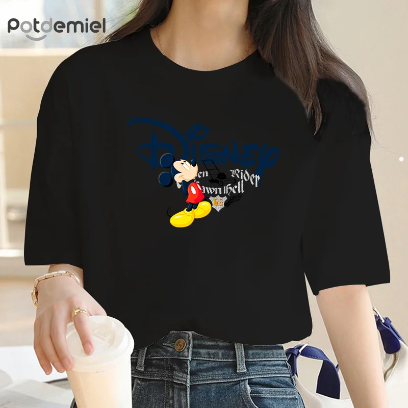 Harajuku Kawaii T-shirt Female Mickey Graphic T-shirt Funny street cartoon T-shirt Cute anime T-shirt Girl Animal Y2K