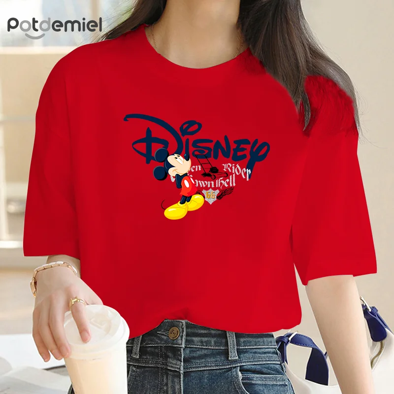 Harajuku Kawaii T-shirt Female Mickey Graphic T-shirt Funny street cartoon T-shirt Cute anime T-shirt Girl Animal Y2K