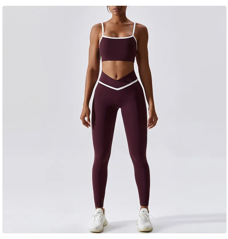 Solid Color Stitching Seamless Women Gym Fitness Set Bra Top Tight Sports Bra +high Waist Leggings +yoga Short Can Matched Suit