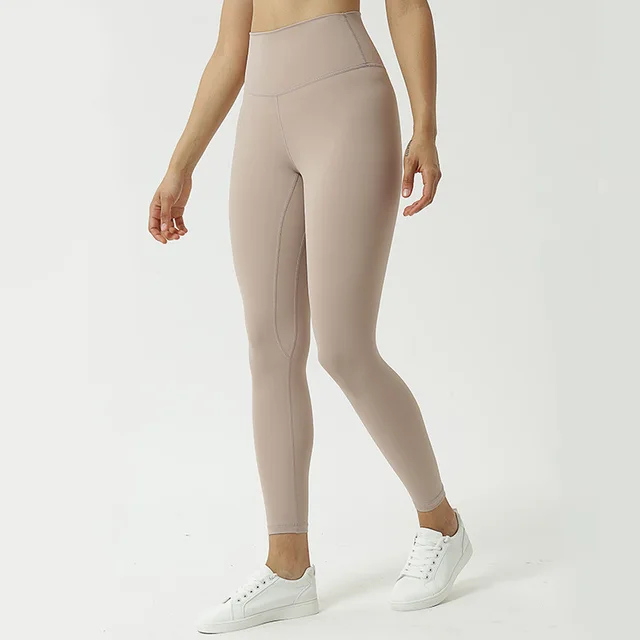 Soild Color Women Yoga Leggings High Waist Elastic Good Quality Sports Pants Lulu Fitness Running Girl Gym Outdoor Tights