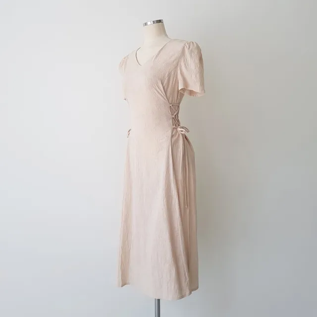 Cotton Linen Dress Long New Hot Sales Woman Short Sleeve Solid Retro Vintage Long Dresses