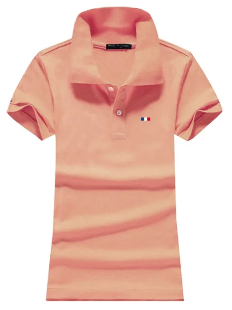 Good Quality Summer New Style Women's Short Sleeve Polo Shirts Casual Ladies Lapel Tees Fashion Slim Female Embroidery Logo Tops