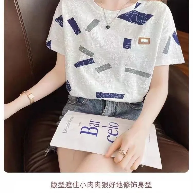 Women Summer Style Blouses Tops Lady Casual Short Sleeve O-Neck Flower Printed Blusas Tops SP1512