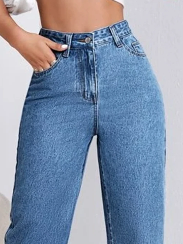 Low Waist Jeans Women Baggy Jeans  Fashion Straight Leg Pants Y2k Streetwear Denim Trousers Vintage Loose Blue Washed Jeans