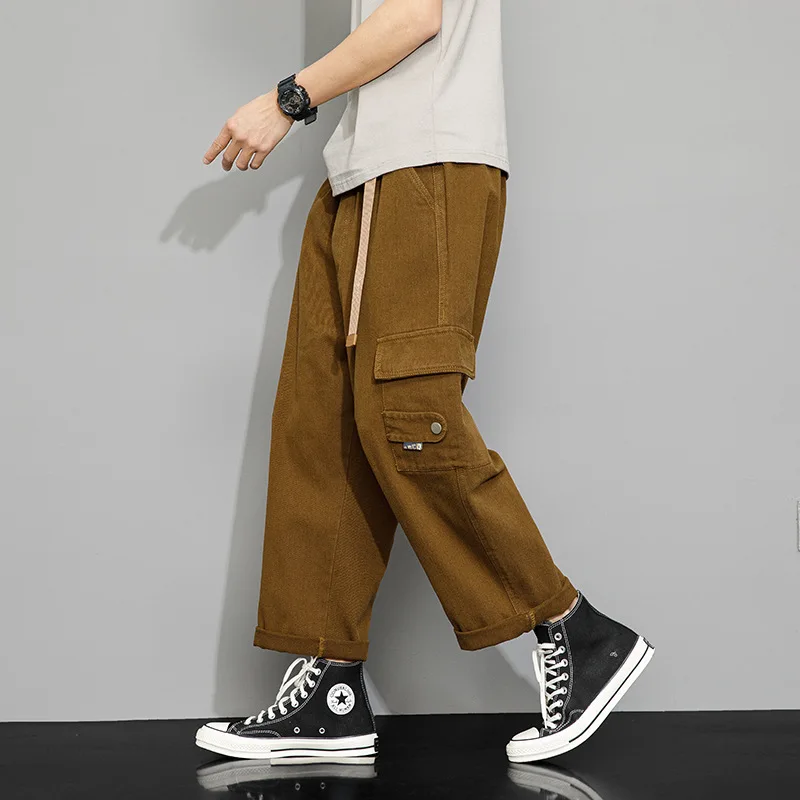 Hip Hop Autumn  Cargo Street Pants Men Multi-Pockets Cotton Casual Wide Pants Male Workwear Loose Trousers Big Size 8XL
