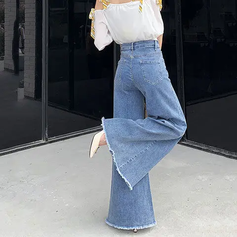 Women's Mom Jeans Woman High Waist Pants for Women Harajuku Fashion Flared Trousers Wide Leg Pant Korean Streetwear Y2k Urban