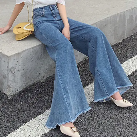 Women's Mom Jeans Woman High Waist Pants for Women Harajuku Fashion Flared Trousers Wide Leg Pant Korean Streetwear Y2k Urban