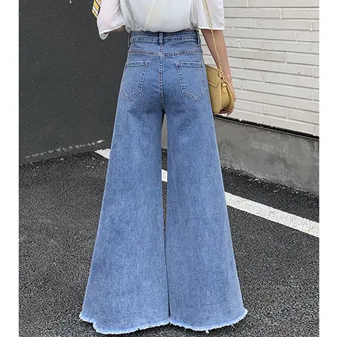 Women's Mom Jeans Woman High Waist Pants for Women Harajuku Fashion Flared Trousers Wide Leg Pant Korean Streetwear Y2k Urban