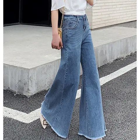 Women's Mom Jeans Woman High Waist Pants for Women Harajuku Fashion Flared Trousers Wide Leg Pant Korean Streetwear Y2k Urban