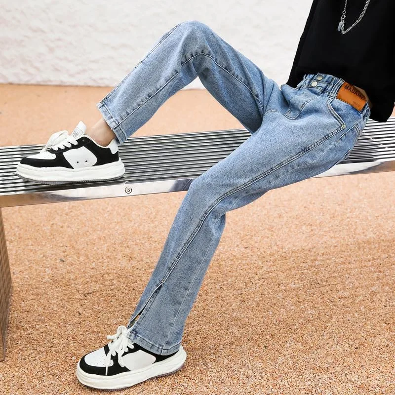 Teen Girls Split Jeans  Casual Denim Pants Trousers 4 6 8 10 12 Years Children Clothing