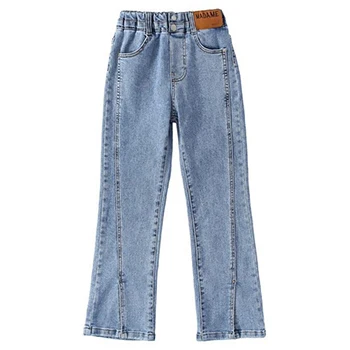 Teen Girls Split Jeans  Casual Denim Pants Trousers 4 6 8 10 12 Years Children Clothing