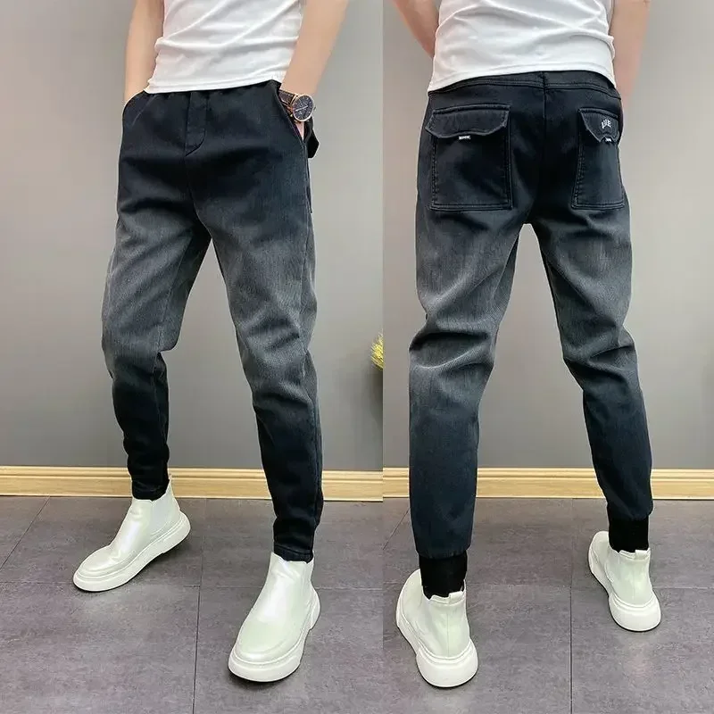 Men's Casual Jeans Fashion Thickened All-match Denim Pants High Quality Designer Trousers