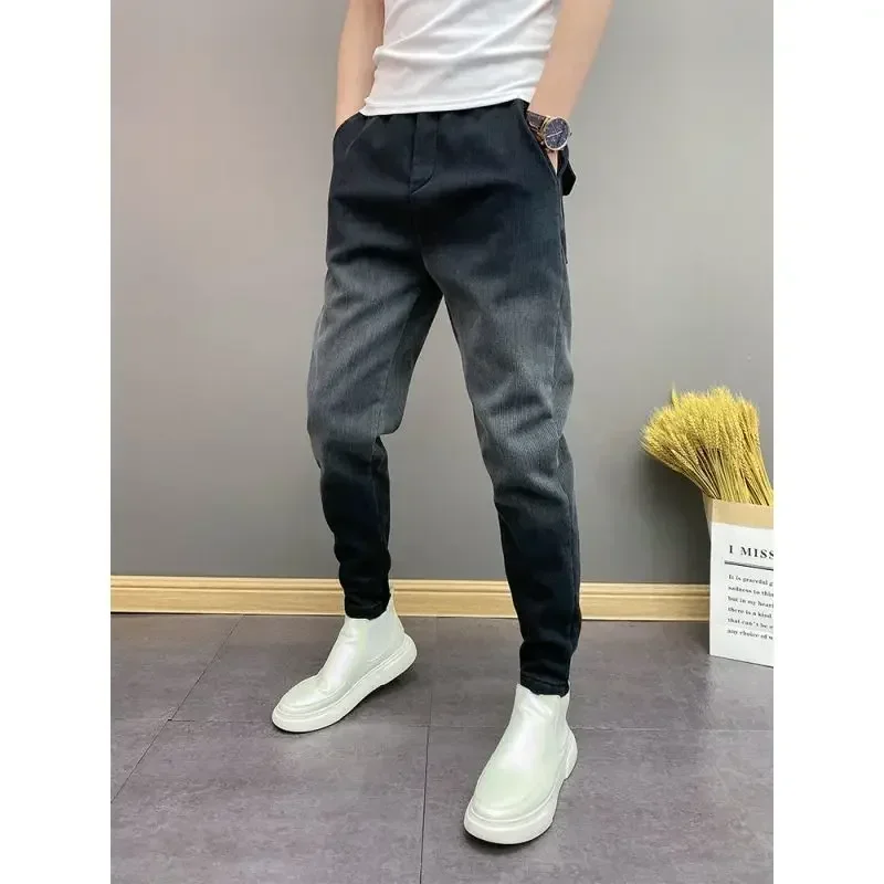 Men's Casual Jeans Fashion Thickened All-match Denim Pants High Quality Designer Trousers