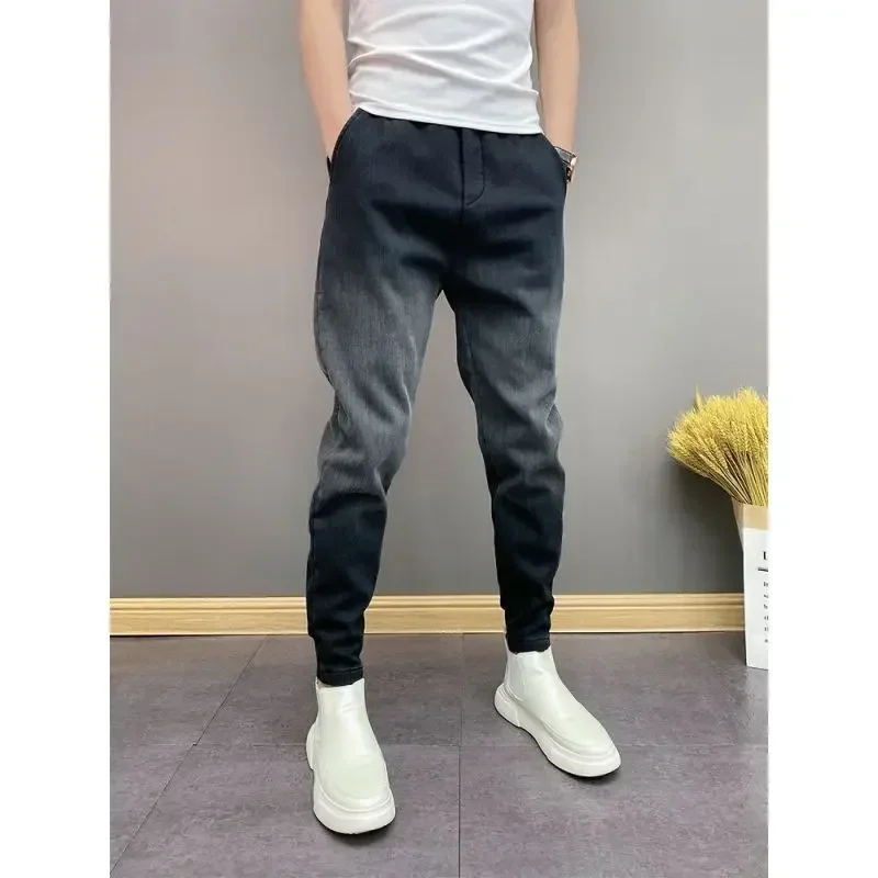 Men's Casual Jeans Fashion Thickened All-match Denim Pants High Quality Designer Trousers