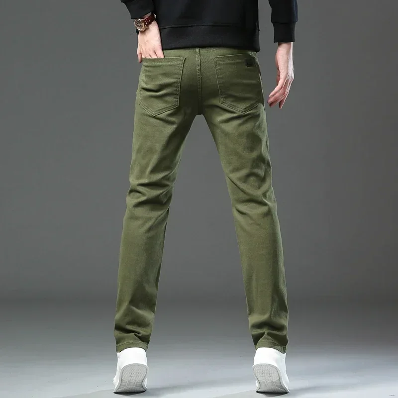 Men's Slim Stretch Jeans Fashionable and Versatile Soft Fabric Denim Pants Trousers