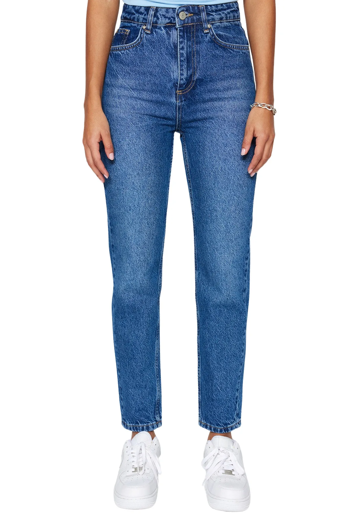 Women's Plain High Waist Denim Jeans