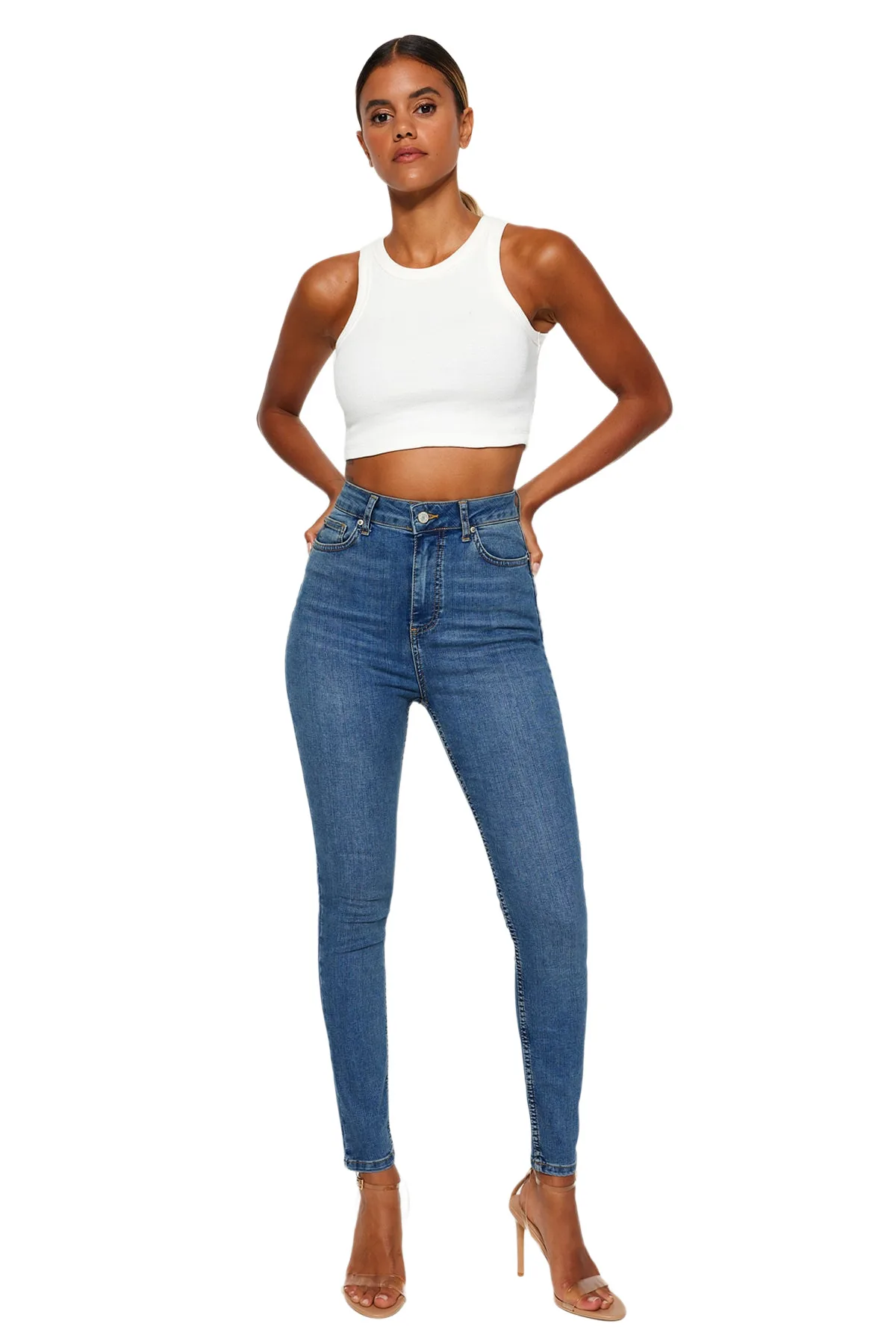 Women's Straight Skinny High Waist Denim Jeans