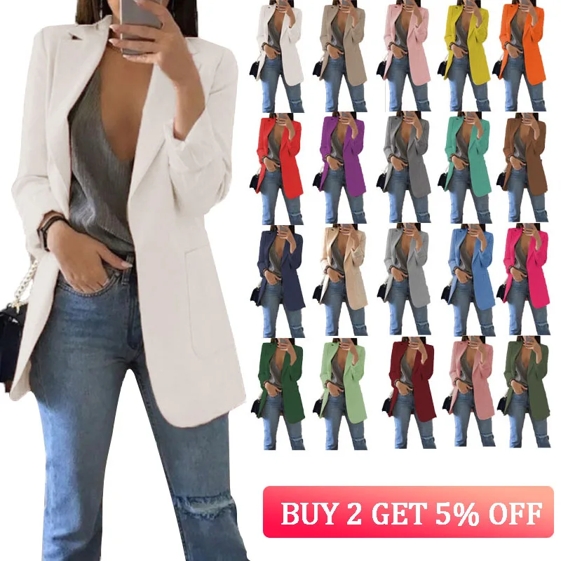 Women Blazer Jackets Fashion Clothes Elegant Stylish Blazer Office Wear Casual Blazer Tops