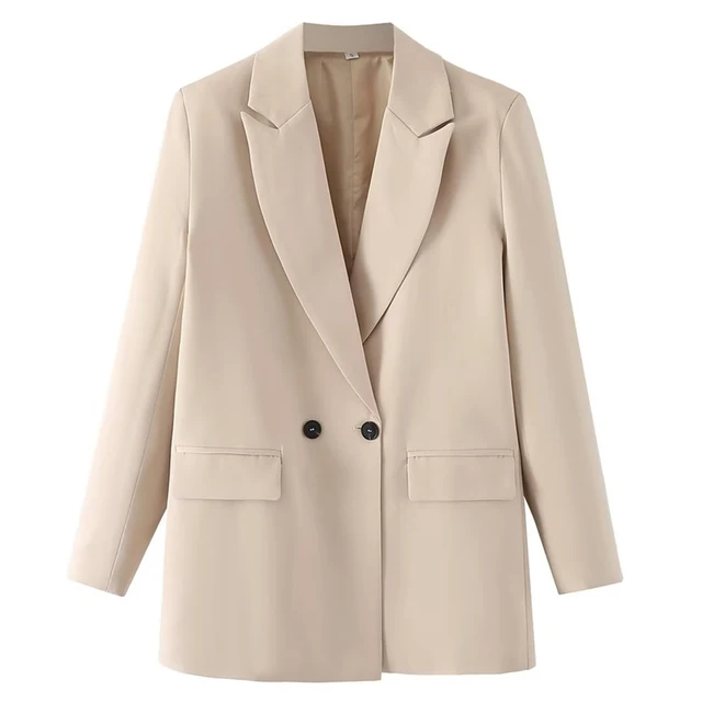 Women Double Breasted Loose Blazer Loose Classic Coat Basic Suit Outwear Outfit